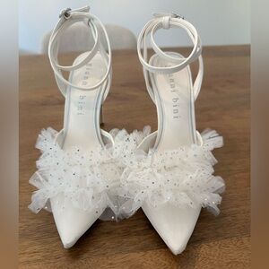 Gianni Bini Bridal Collection Mays Ruffle Rhinestone Ankle Strap Pumps